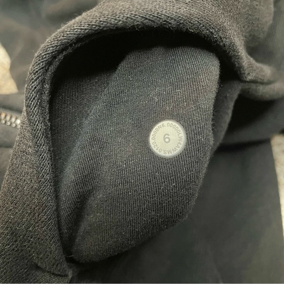 Lululemon Scuba Hoodie Light Cotton Fleece Full Zip Jacket Black 6 W4AWMS - Picture 7 of 9